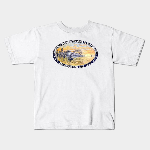 1915 San Francisco World's Fair Kids T-Shirt by historicimage